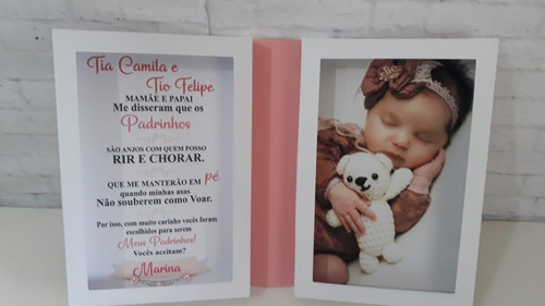Imagem 1 de 9 de 1 Caixa Convite Padrinho De Batizado Com Foto