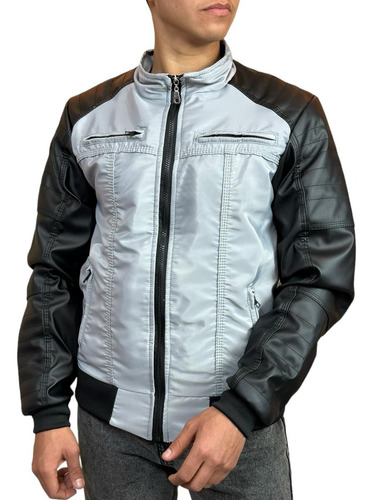 Chamarra Para Hombre Ligera Casual Vinil Chaqueta Slim Fit