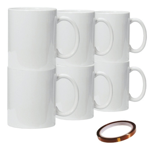 Taza Blanca 11oz Para Sublimación Tlp Sublimar 12 Pzs+ Cinta