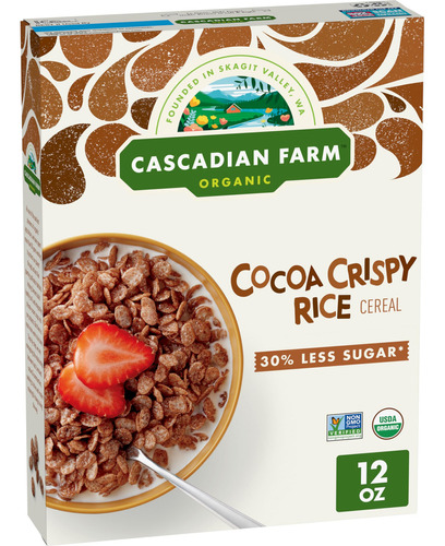 Cascadian Farm, Cereal Crispy Rice Cocoa Organico, 12 Onzas