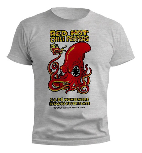 Remera Red Hot Chili Peppers River 2023 Gris Melange