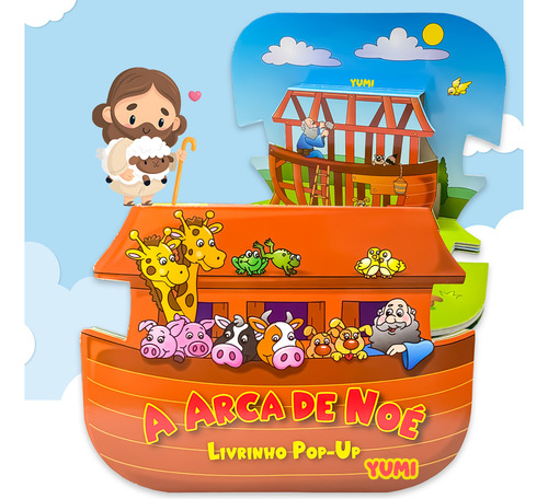 Livro Infantil A Arca De Noé 1 Em 3d  Pou-up | Histórias Da Bíblia Infantil Leia E Divirta-se 3 A 12 Anos