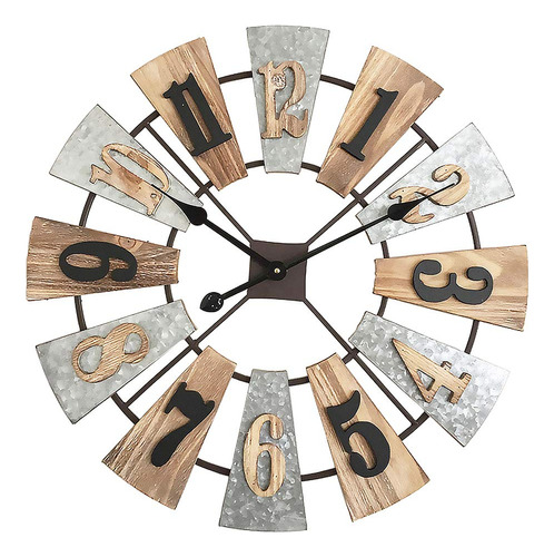 Reloj De Pared Grande De Madera Vintage 60 Cm