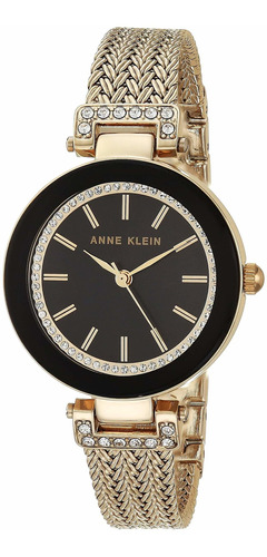 Reloj Mujer Anne Klein Ak-1906bkgb Cuarzo Pulso Dorado En