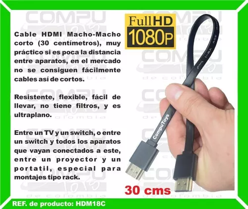 Cable Hdmi De 3 Metros Plano Ref: Hdm03p Computoys Sas