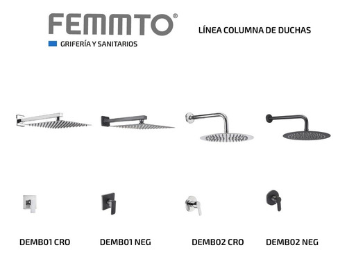 Imagen 7 de 10 de Grifería Ducha Monocomando Empotrada Flor Cuadrada Exterior