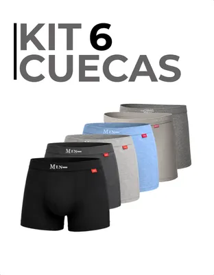 Kit 6 Cueca Boxer Masculina Poliamida, Cf Sports Sortido Liso Gg