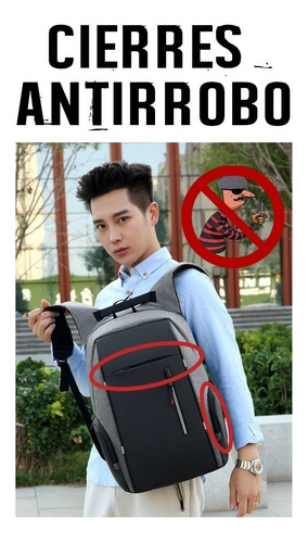 Mochila Con Usb Back Pack Antirrobo Super Calidad