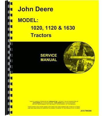 Service Manual Fits John Deere Tractor 1120 Cca