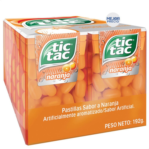 Pastillas Tic Tac Naranja X12 Estuches Caramelos