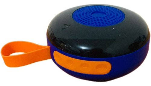 Bocina Portatil Circular Recarcable Con Luces Azul