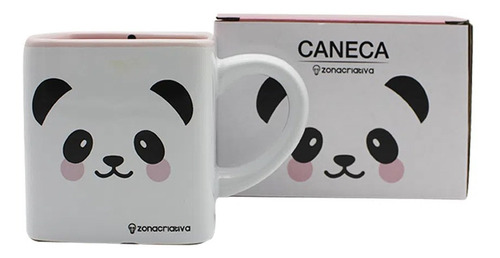 Caneca Cubo Panda 300ml Zona Criativa - 10023348