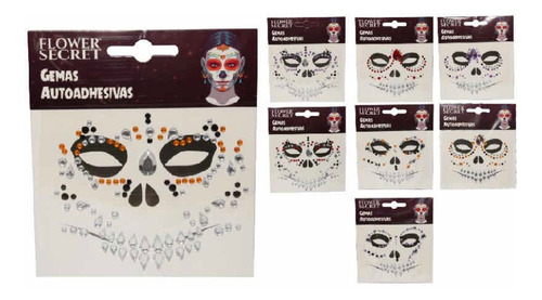 Gemas Brillantes Adhesivas Halloween Maquillaje Brillo Vario