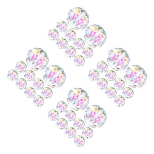40 Cuentas De Cristal Facetado: Cuentas De Diamantes De Imit