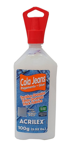 Cola Jeans Para Tecidos Grossos Bico Aplicador Acrilex 100g