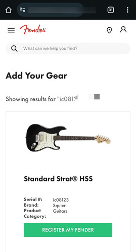 Guitarra Squier Stratocaster® Standard Series® Diestro Negro Palo De Rosa (Usado)