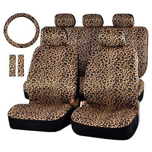 Fundas De Asiento De Coche Zebra Leopard Juego Completo...