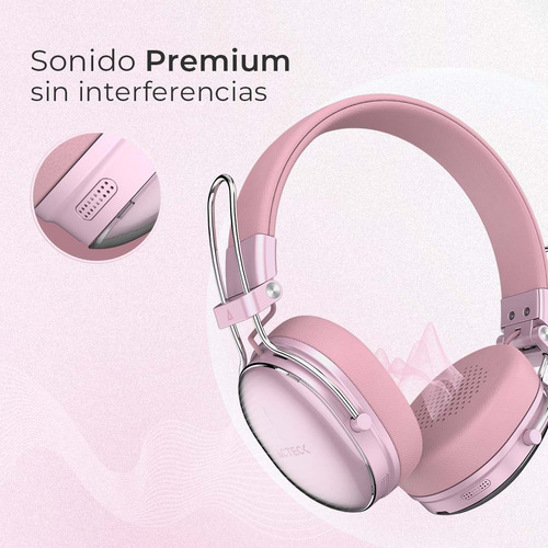 Audífonos Para Disp Inalámbricos Luxe Chic Hp710 Over Ear Color Rosa