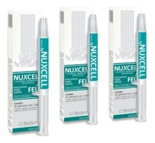 Kit 3 Nuxcell Fel Suplemento Vitamínico Para Gatos - 2g