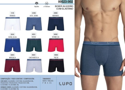 Imagen 6 de 8 de Boxer Lupo De Algodón Importado Modelo 523