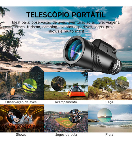 Monóculo Para Celular C/tripé Zoom Alcance 9km