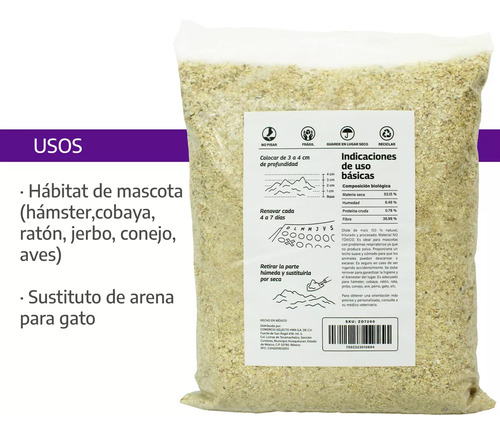 Sustrato De Maíz Roedores Conejos Absorbente Granulina 6 Kg