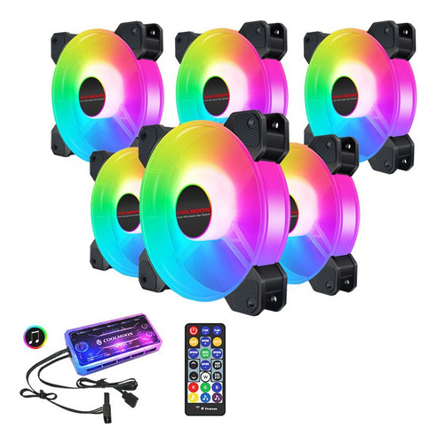 Kit 6 Ventilador Rgb 120mm Radiador Con Aura Sync -yh6p