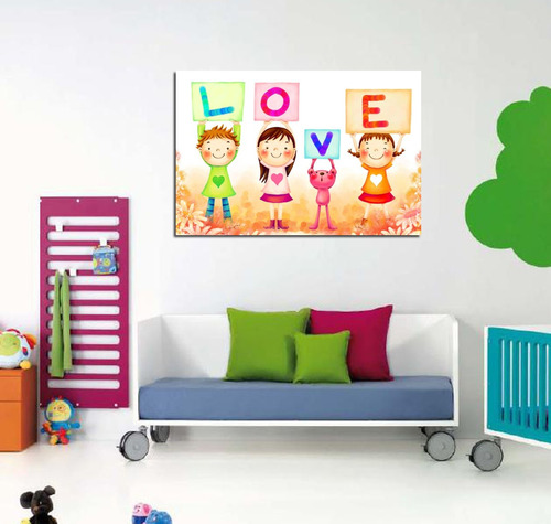 Vinilo Decorativo 40x60cm Love Amor Oso Niños Nenes