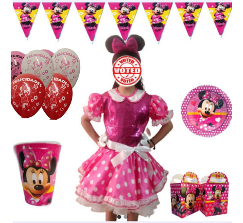 Mimi Minnie Mouse Fiesta Artículos Disfraz Paquete 1