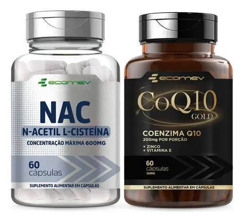COLONISTA × NAC CONPE10 Coenzima Q10 200mg Coq10 + Nac Acetilcisteina 600mg 120cáps Sabor