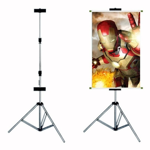 Imagem 5 de 6 de Porta Banner 2,20mt Pedestal Tripé Suporte Aluminio