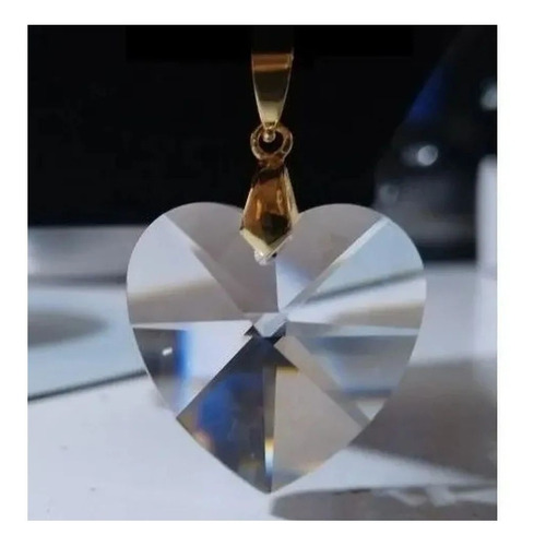 Imagem 1 de 5 de Pingente Cristal Swarovski Coração 2,8 Cm Folheado A Ouro
