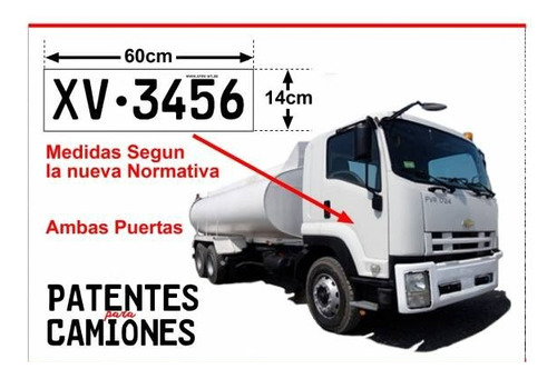 Kit 2 Patentes Para Camiones Según Nueva Normativa