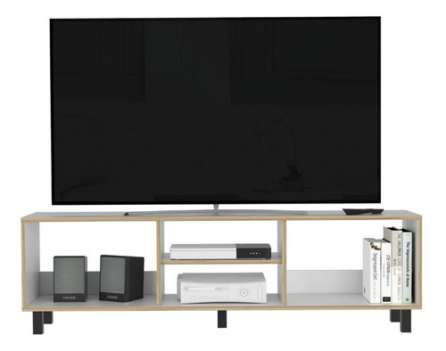 Mesa Para Tv Tunez, Blanco Y Café