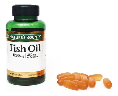 Suplemento en cápsula Nature's Bounty  Fish Oil omega 3 en pote 60 un