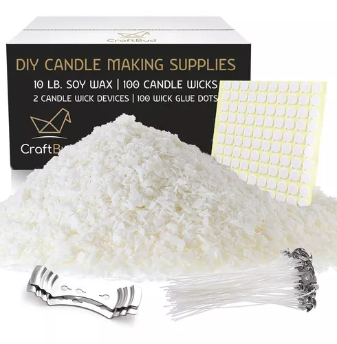 CraftBud Cera de vela de soja para fabricación de velas, cera de soja  natural para hacer velas, bolsa de 10 libras, cera para hacer velas, 10  libras