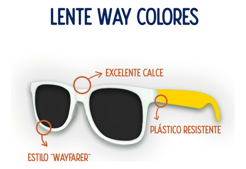 Anteojos Lente Fluor Way Cotillon Carioca Bicolor Colores X5