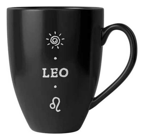 Caneca Porcelana Signos Leao Preto Poop