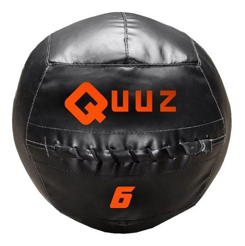 Pelota Medicine Ball Sin Pique Cuero Negro 6kg Quuz Nacional