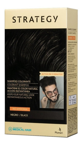 Shampoo Colorante Canas Strategy Color Negro