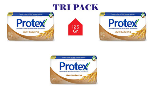 Jabón En Barra Protex X 3 De Avena Con Prebiotico 125g