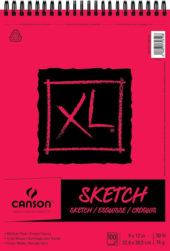 Cuaderno Dibujo Canson Xl Sketch Esbozo 100h 22,9x30,5cm 74g