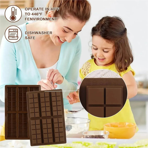 2moldes Silic Profundos For Hacer Barras Chocolate Resiste
