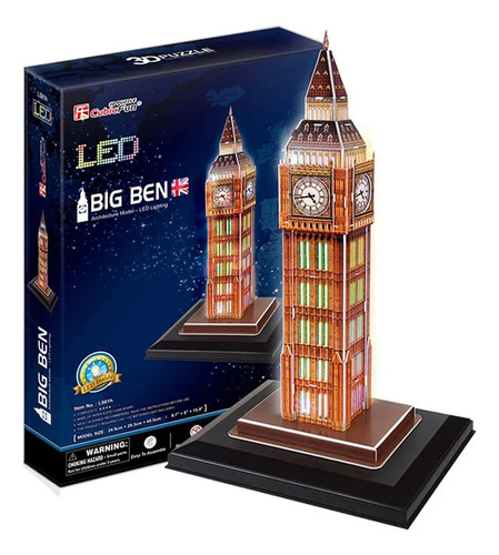 Puzzle 3d Big Ben Con Luces Led 28 Pcs - Cubicfun