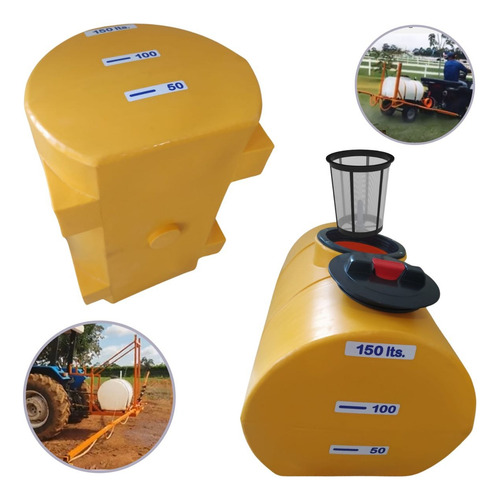 Tanque Agrícola 150 Litros Veneno Ou Óleo Diesel Cor Amarelo