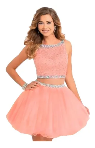 Vestidos de 15 color durazno sale