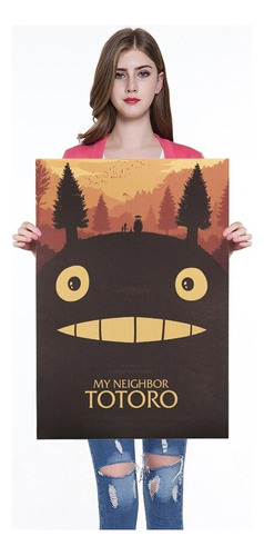 Poster Varios Diseños Totoro & Friends Retro En Papel Kraft