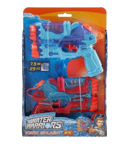 Pistola De Agua Kwik Splash Water Warriors 7.5m Alcance