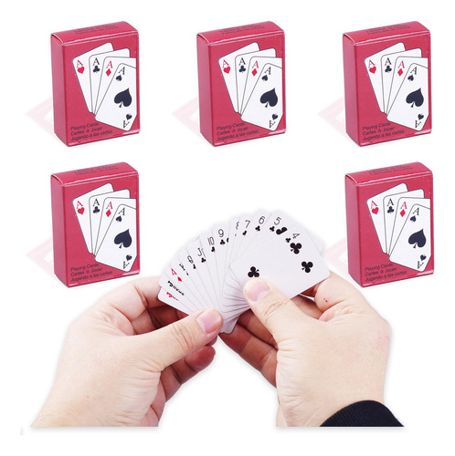 Mini Cartas De Juego 5 Barajas Tarjetas De Póquer Viaje