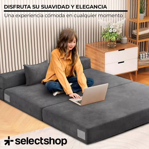 Sillon Sofa Cama Futon Plegable Modular Sala Mueble 3 En 1